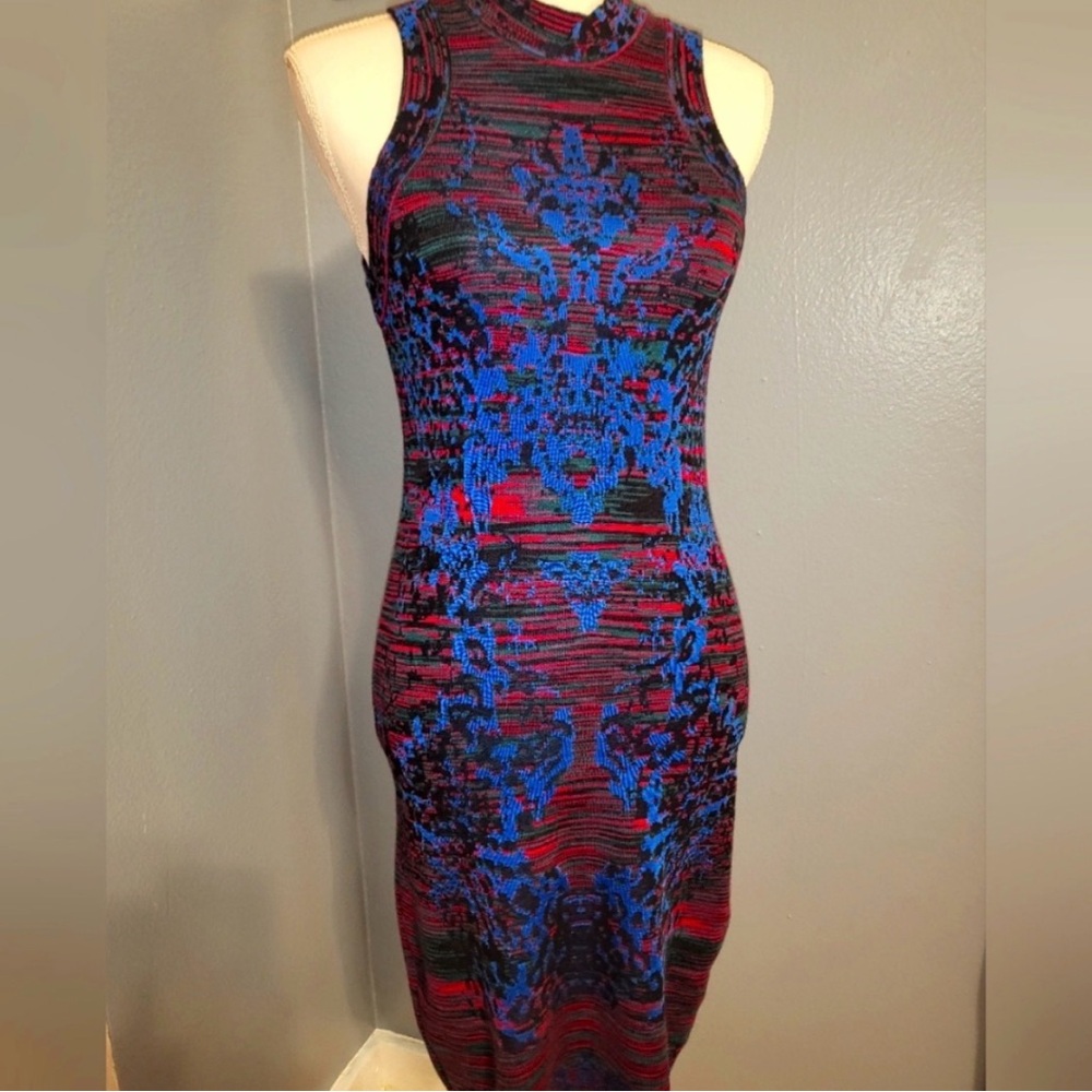 Missoni Multicolor Knit Sleeveless Asymmetrical Sheath Dress